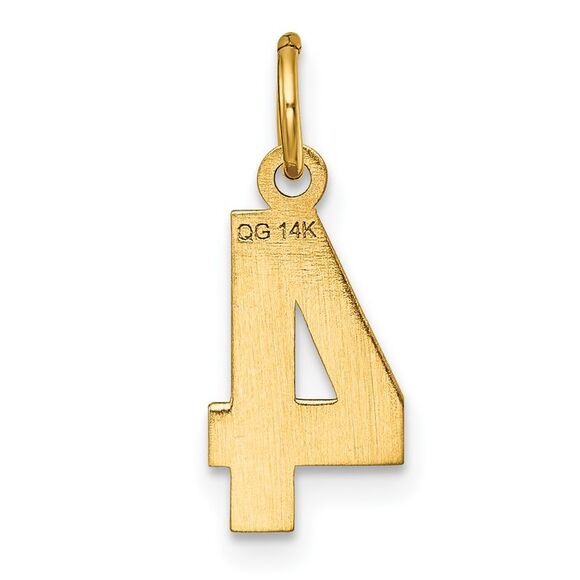 14k Yellow Gold, Varsity Collection, Small D/C Pendant Number 4 - Picture 3 of 5